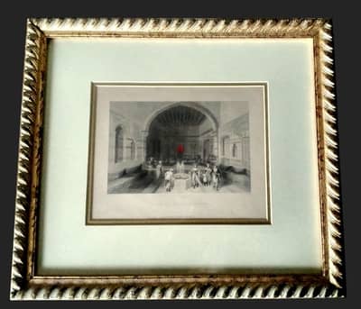 Original 19th. century Bartlett Lithograph (Turkish Diwan, Damascus)