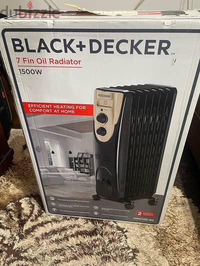 NEW HEATER - Black+Decker Oil Radiator 7 Fin 1500w