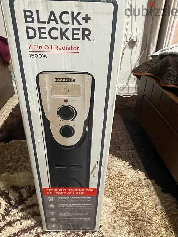 NEW HEATER - Black+Decker Oil Radiator 7 Fin 1500w 1