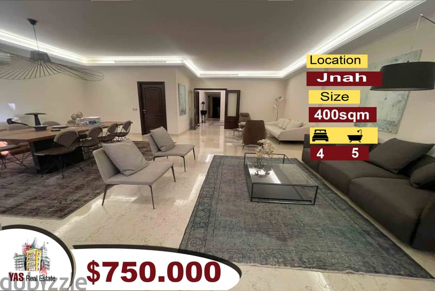 Jnah 400m2 | Super Delux | Flat | Open View | Prime Location | PA | 0