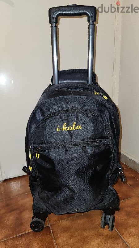 Carry on luggage backpack + trolley like new 0