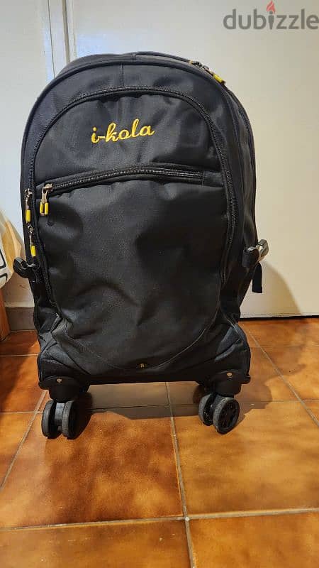 Carry on luggage backpack + trolley like new 1