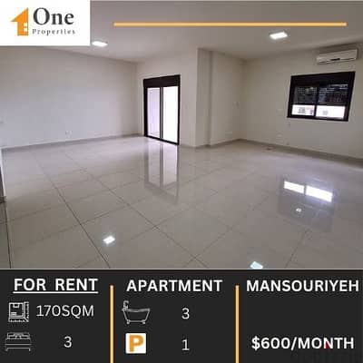 APARTMENT FOR RENT IN MANSOURIYEH