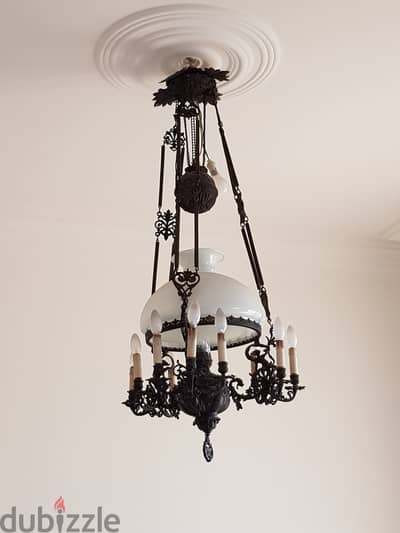 Antique Chandelier Opaline