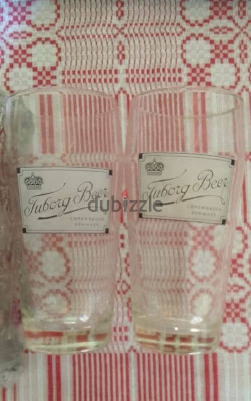 2 vintage beer glasses made in Denmark 0