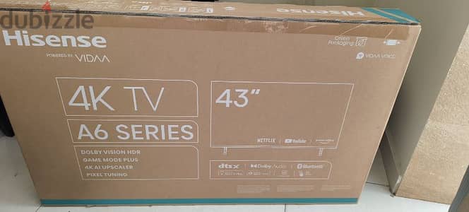 hisence 43 inch brand new tv  A6 series  DOLBY VISION HR