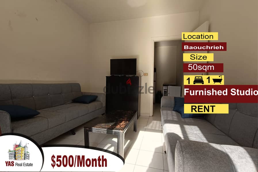 Baouchrieh 50m2 | Studio | Furnished | Prime Location | AA | 0