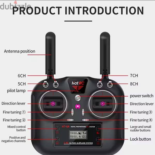 Hot Rc 8channel Transmitter with receiver (Radio, Remote controll) 2