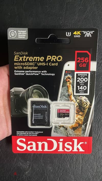 Sandisk extreme pro microSDXC USH-I card 256gb speed up tp 200MB/S