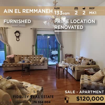 Apartment for sale in Ain El Remmaneh MK1 شقة للبيع في عين الرمانة