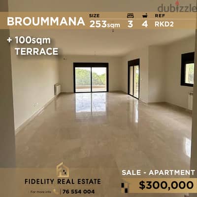 Apartment for sale in Broummana RKD2 شقة للبيع في برمانا