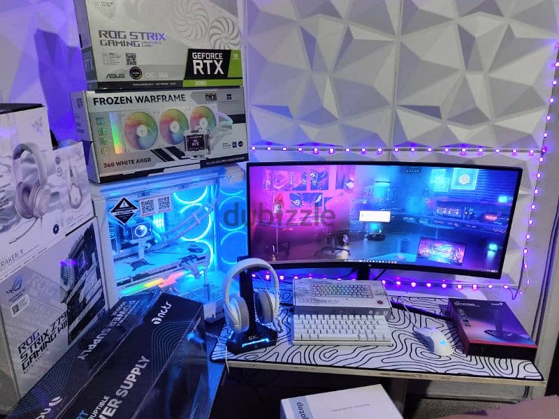 Masterpiece Gaming Rendering Workstation Full White PC Setup 3