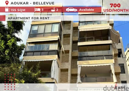 Apartment for Rent in Aoukar - شقة للإيجار في عوكر, بيلفيو