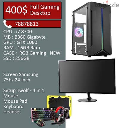 Full Gaming Desktop Pc 400$