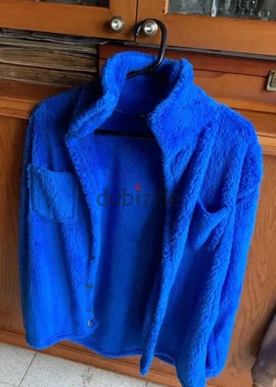 fur blue coat from turkey size small