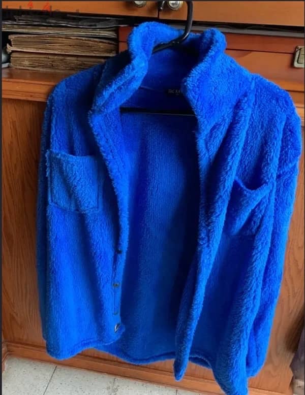 fur blue coat from turkey size small 1