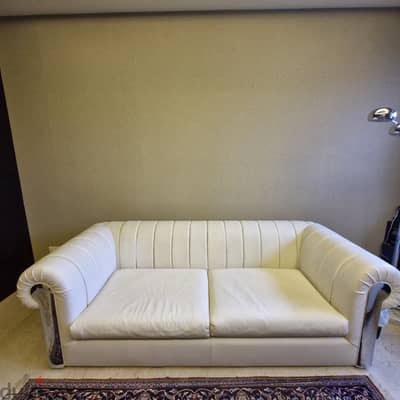 White leather couch