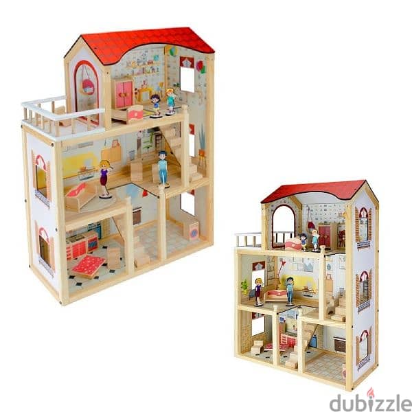 Wooden Doll House For Kids 1