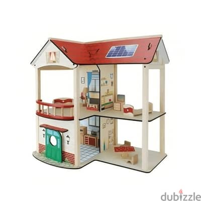 Wooden Doll House For Kids With Furniture