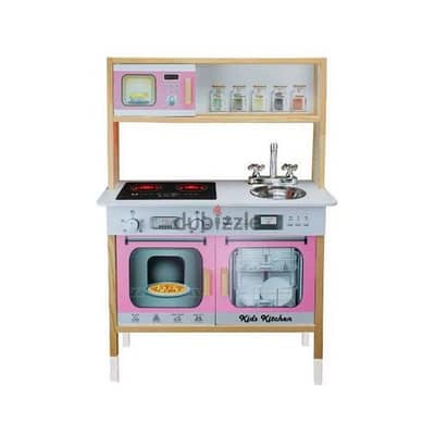 Wooden Kitchen With Led Light For Kids