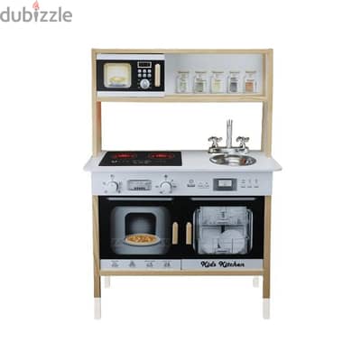 Wooden Kitchen With Led Light For Kids