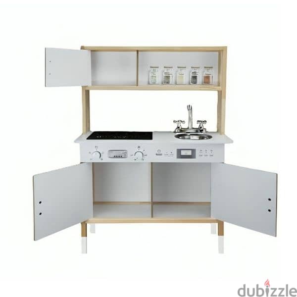 Wooden Kitchen With Led Light For Kids 1