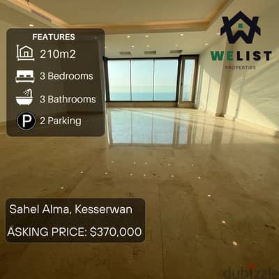 210sqm Apartment for sale in Sahel Alma - Jounieh  REF: MA25JSSA210370