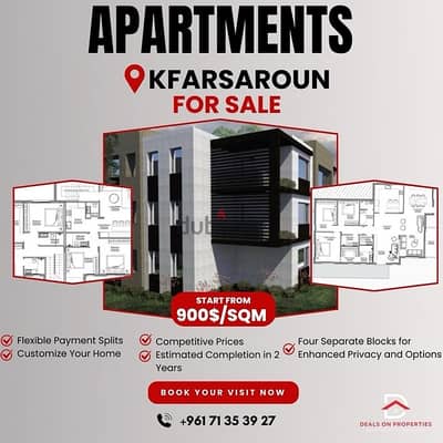 Apartment for sale in kfar saroun 100>200sqmشقق للبيع في كفارصارون