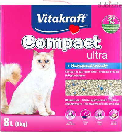 Vitakraft Compact Ultra Plus Clumping Cat Litter - 8L