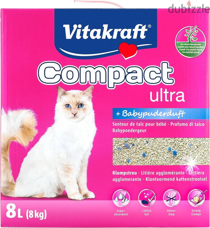 Vitakraft Compact Ultra Plus Clumping Cat Litter - 8L 0