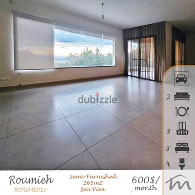 Roumieh | Signature | Terrace | Semi Furnished 265m² | 3 Balconies