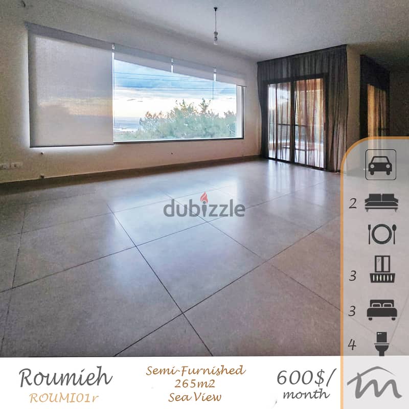 Roumieh | Signature | Terrace | Semi Furnished 265m² | 3 Balconies 0