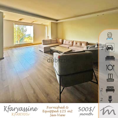 Kfaryassine | Furnished/Equipped/Decorated 125m² | 2 Parking | SeaView