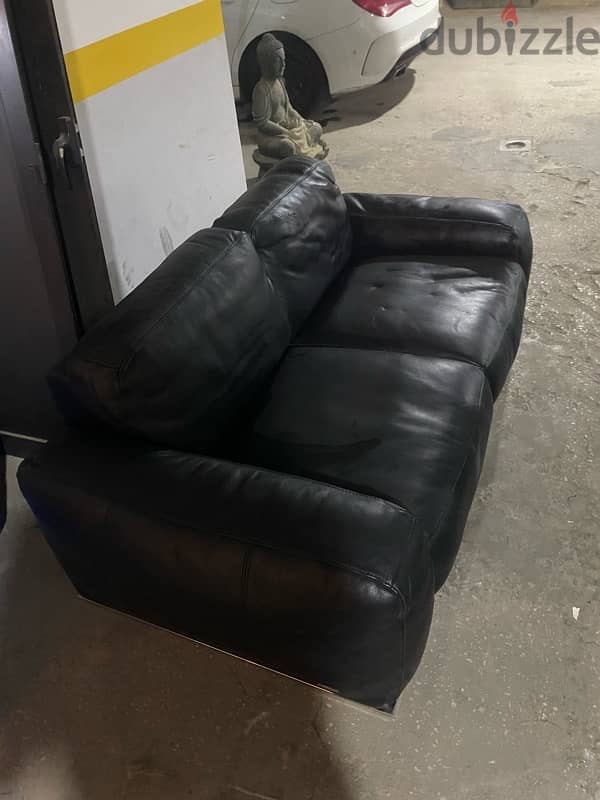 Real Leather 2 seater sofa 1