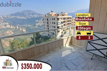 Baabda/Louaize 350m2 | Open View | Fully Decorated | PA |