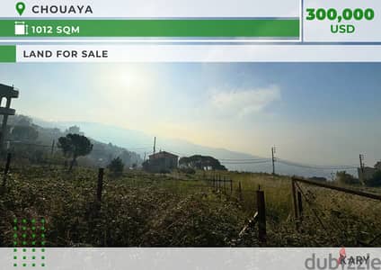 1012 Land for Sale in CHOUAYA Villas Zone Area أرض للبيع في شوايا