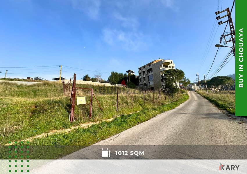 1012 Land for Sale in CHOUAYA Villas Zone Area أرض للبيع في شوايا 4