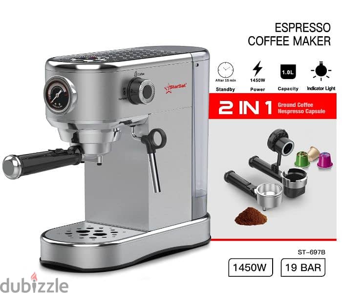 coffee espresso machine ground coffee or nespresso capsule 0