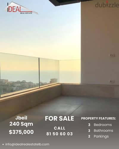 240 SQM luxurious Apartment for sale in Jbeil REF#JH17147