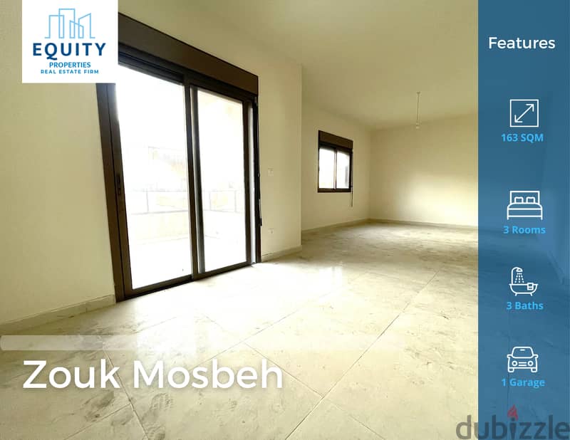 163 SQM Apartment For Sale In Zouk Mosbeh شقة للبيع #RK144625 0