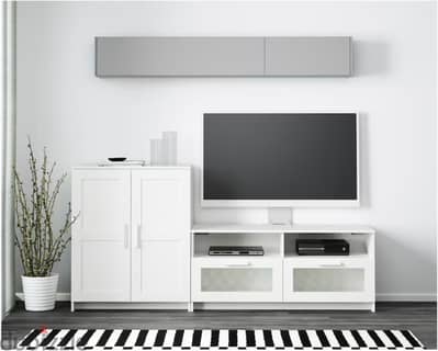 TV storage combination, white, 200x41x95 cm