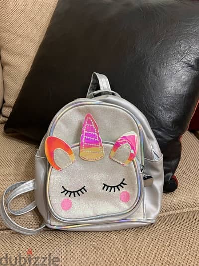 unicorn silver backpack