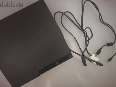 PS3 slim used with 6 games on it+controller and cables