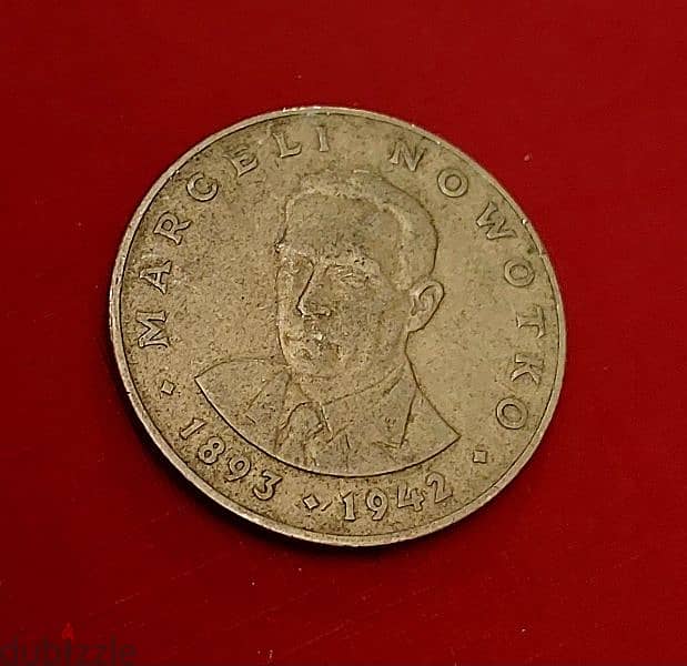 1977 Poland 20 Zlotych large coin Marceli Nowotko 1