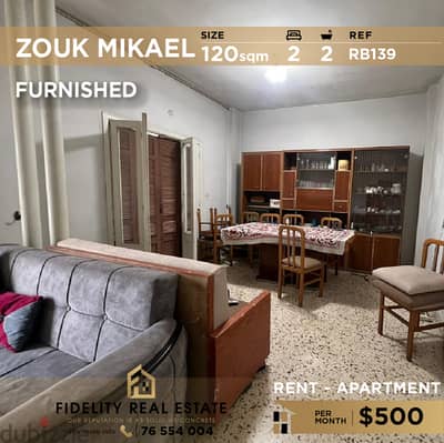 Apartment for rent in Zouk Mikael RB139 شقة للإيجار في زوق مكايل