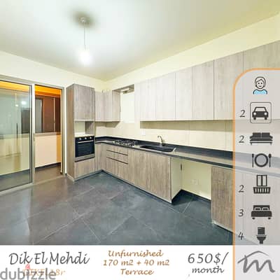 Dik El Mehdi | High End 170m² + 40m² Terrace | Excellent Neighborhood