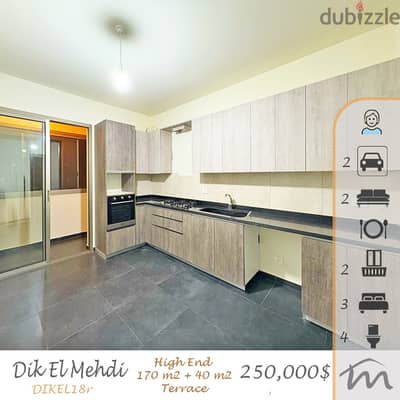 Dik El Mehdi | High End 170m² + 40m² Terrace | Excellent Neighborhood