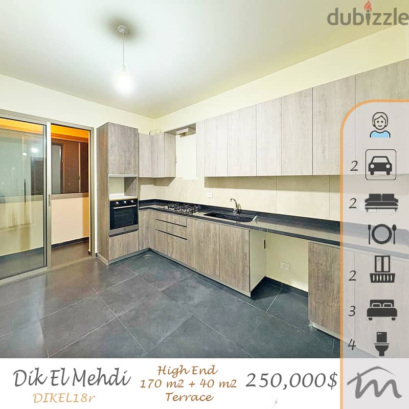 Dik El Mehdi | High End 170m² + 40m² Terrace | Excellent Neighborhood 0