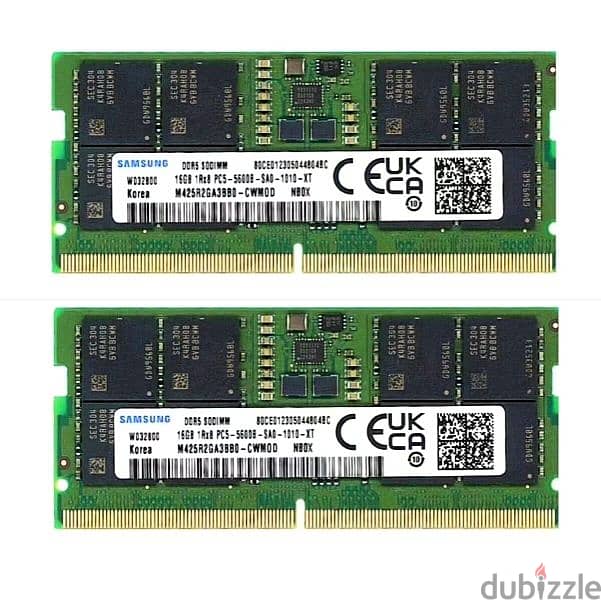 Samsung Laptop Ram Kit DDR5 32GB (2x16GB) 5600MHz PC5-44800 SODIMm 2