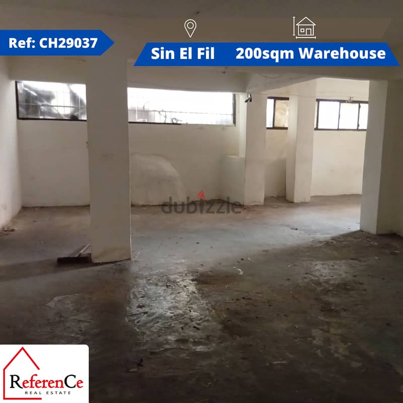 Warehouse for rent in Sin El Fil مستودع للايجار في سن الفيل 0